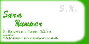 sara mumper business card